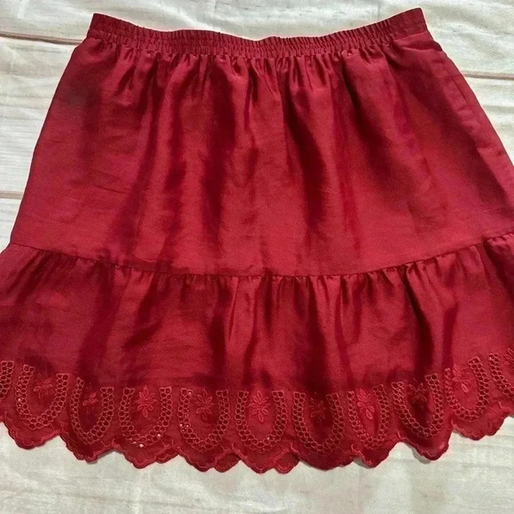 Madewell Red Mini Skirt Size Small NWT - Picture 8 of 8